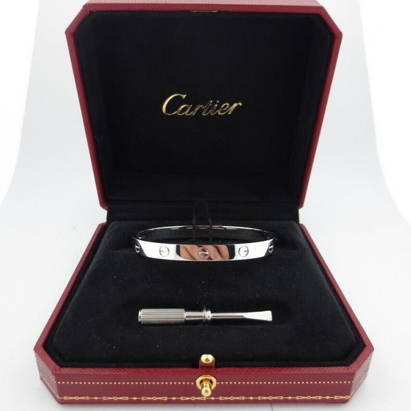 Cartier Love Bracelet Bangle in 18k White Gold NEW STYLE Screw System - Picture 5 of 6